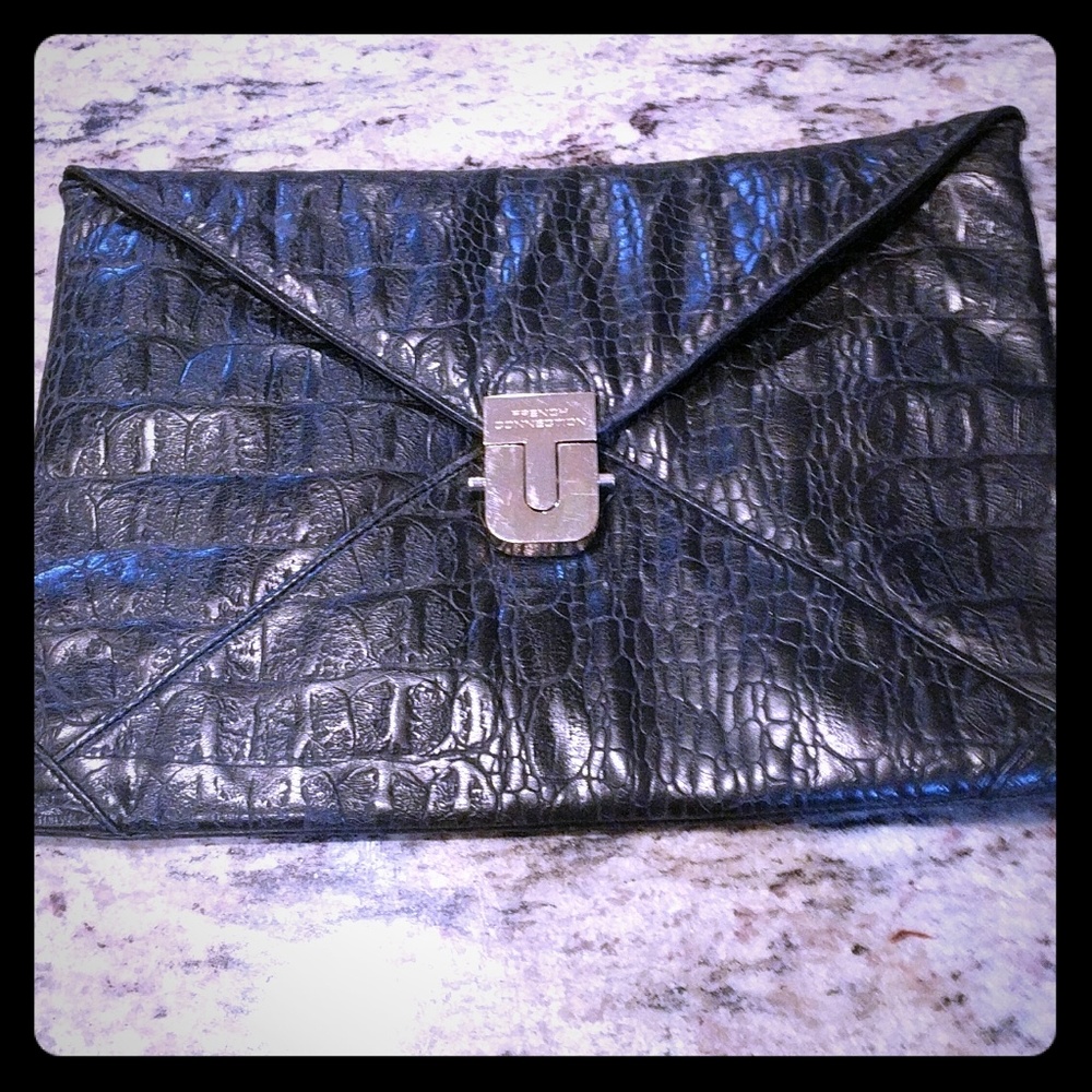French connection envelope clutch with chain